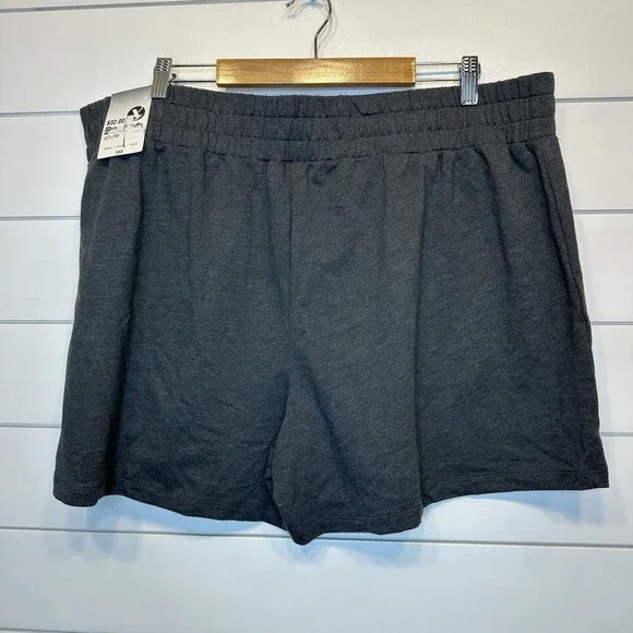 NEW Xersion Athletic Shorts 1X Heather Gray Loose Fit Pull On Elastic Waist 5"L - Picture 3 of 6